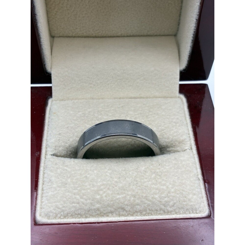 Men's Tungsten Carbide Wedding Band Ring All Silver Color Brushed Sz 12 GND